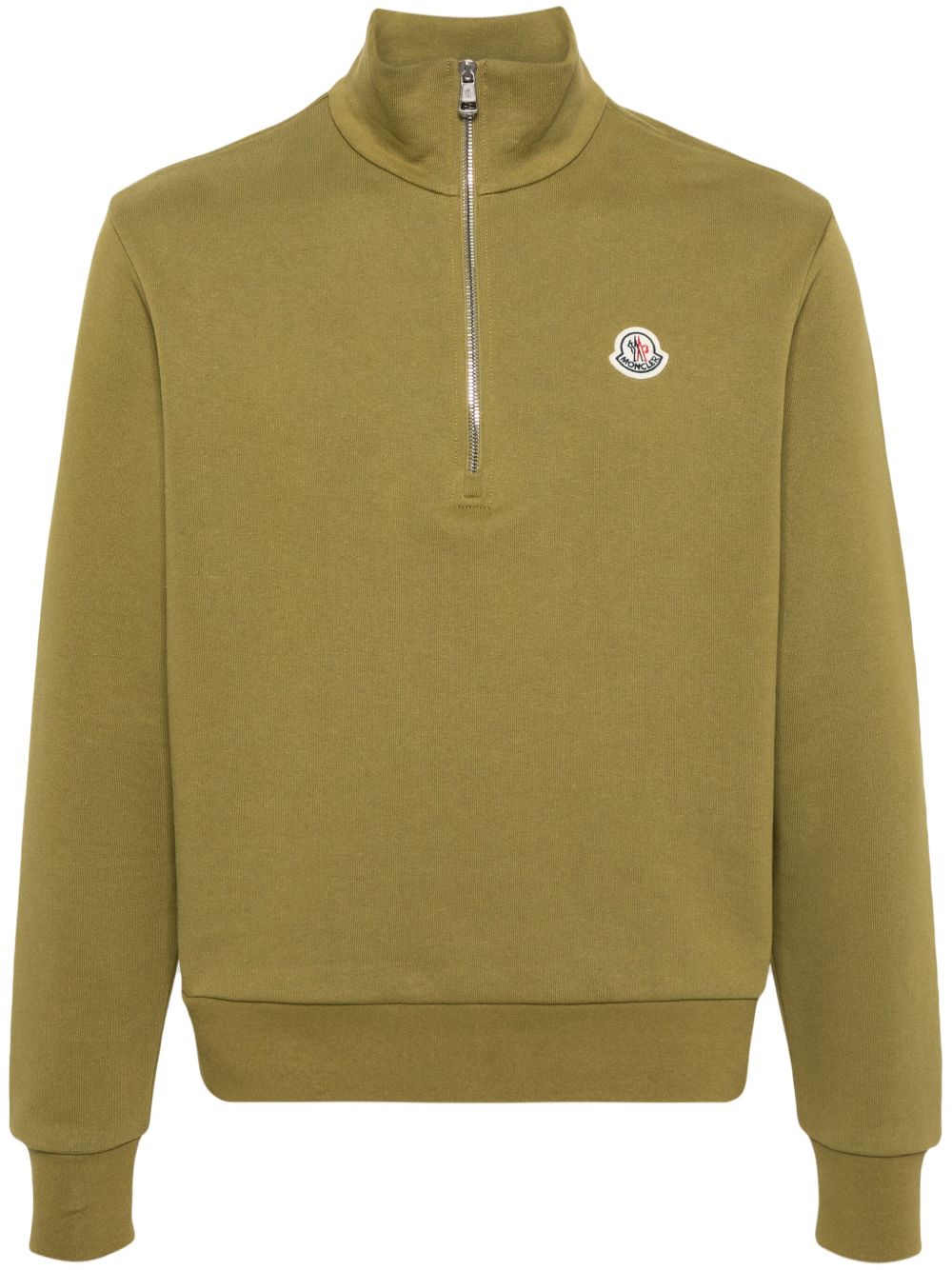 Moncler logo 贴花棉卫衣 - 绿色