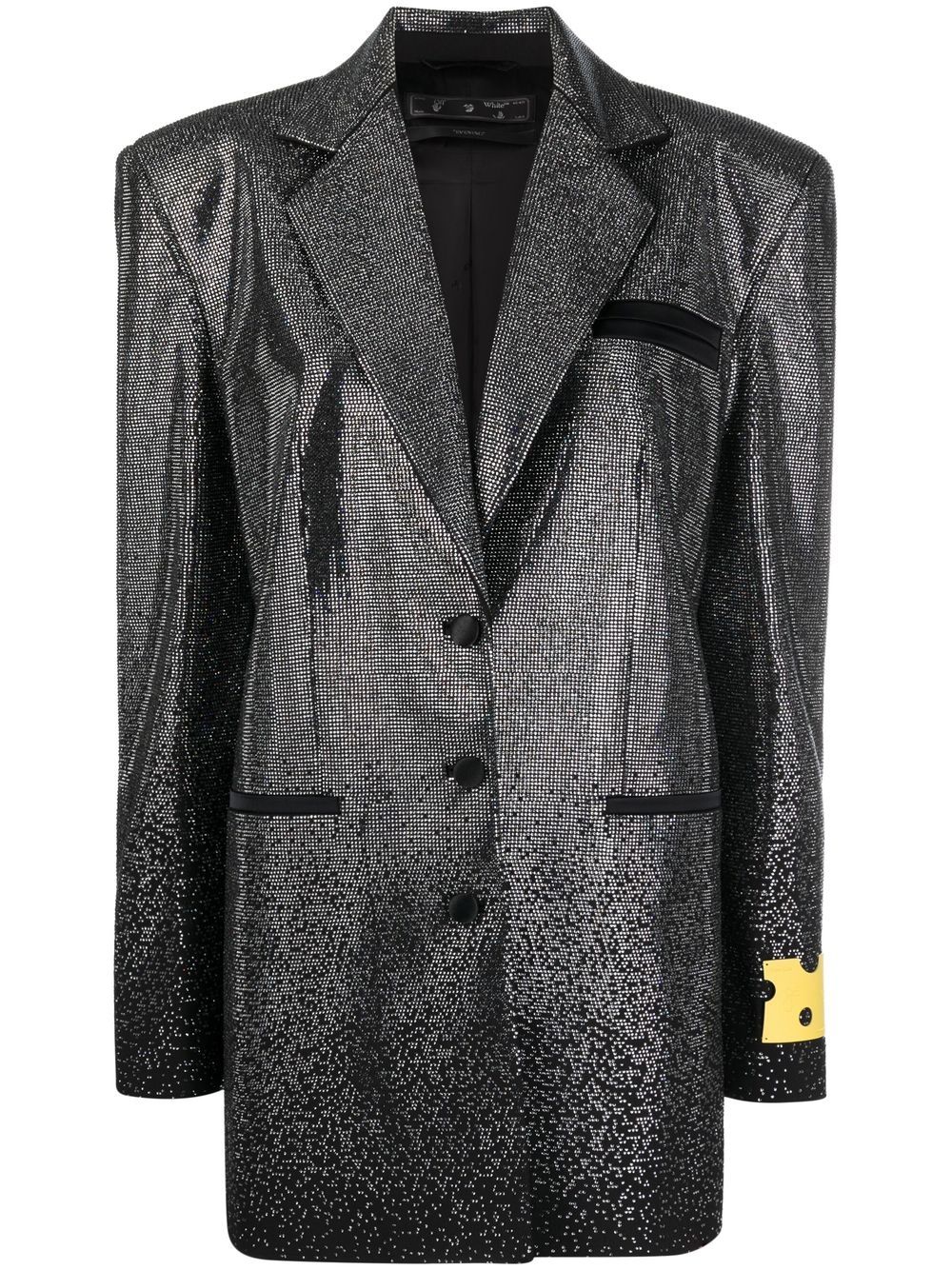 Off-White Bling 缀饰单排扣西装夹克 - 黑色