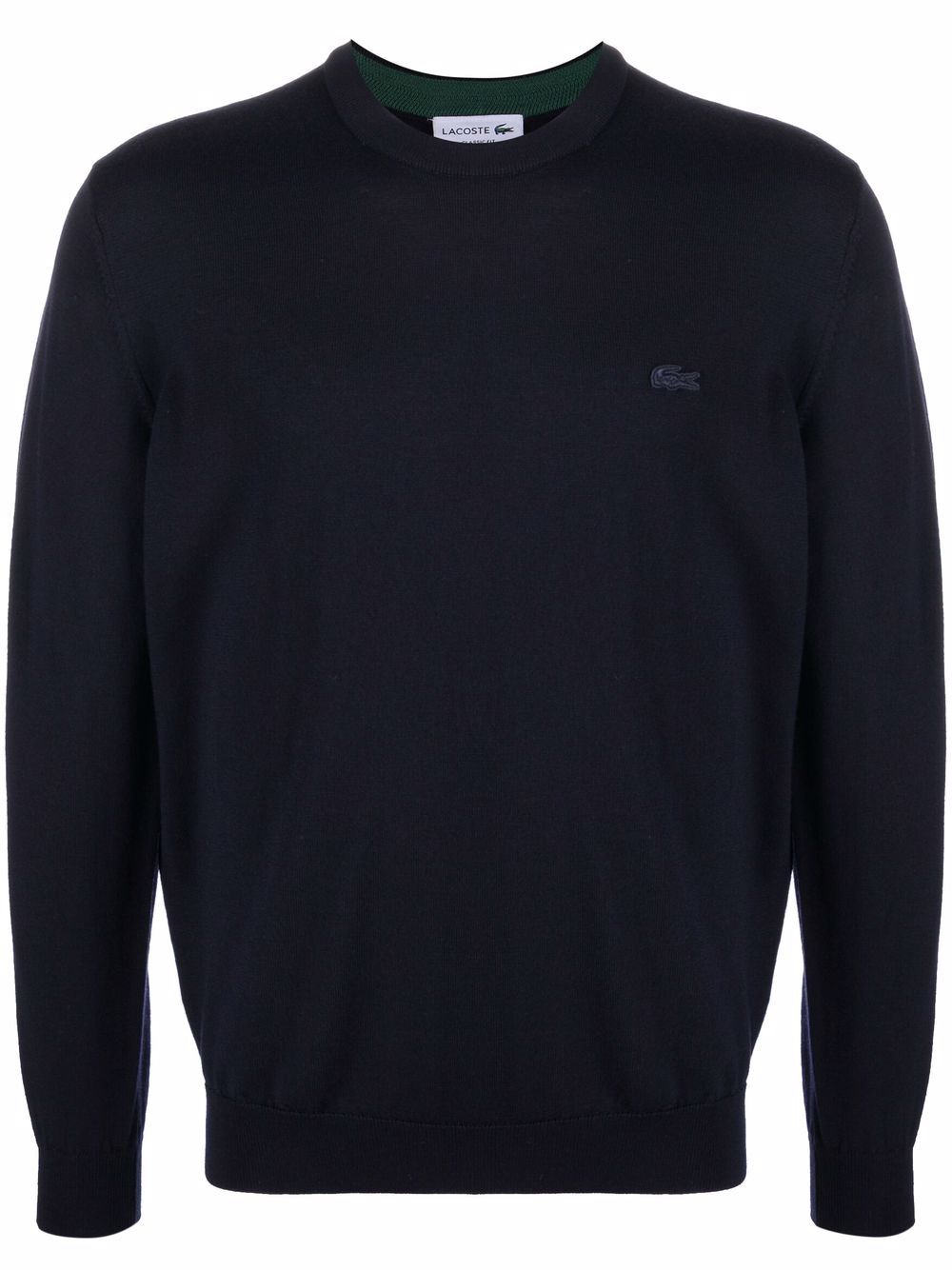 Lacoste logo刺绣毛衣 - 蓝色