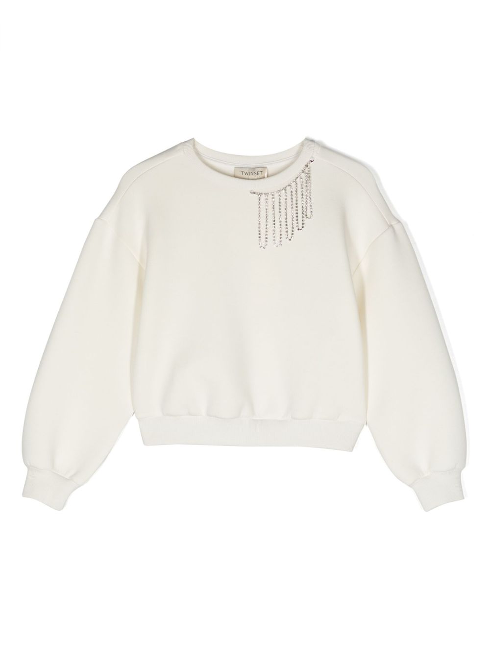 TWINSET Kids 搭链细节宽口卫衣 - 白色