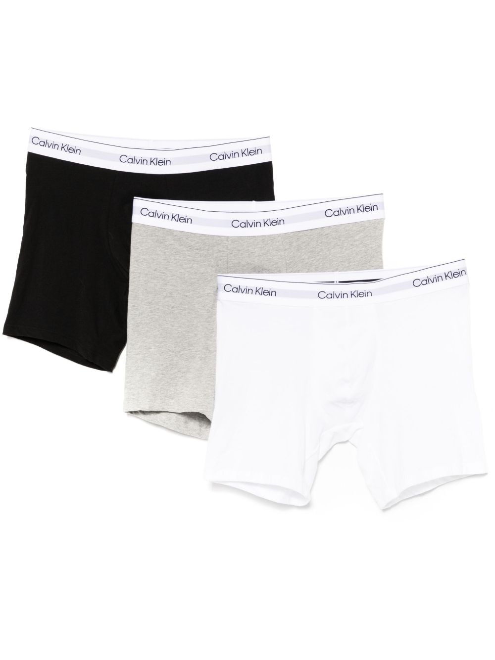 Calvin Klein logo四角裤（三件装） - 白色