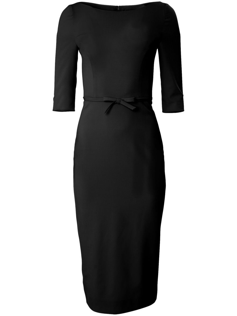 Carolina Herrera 一字领中长连衣裙 - 黑色