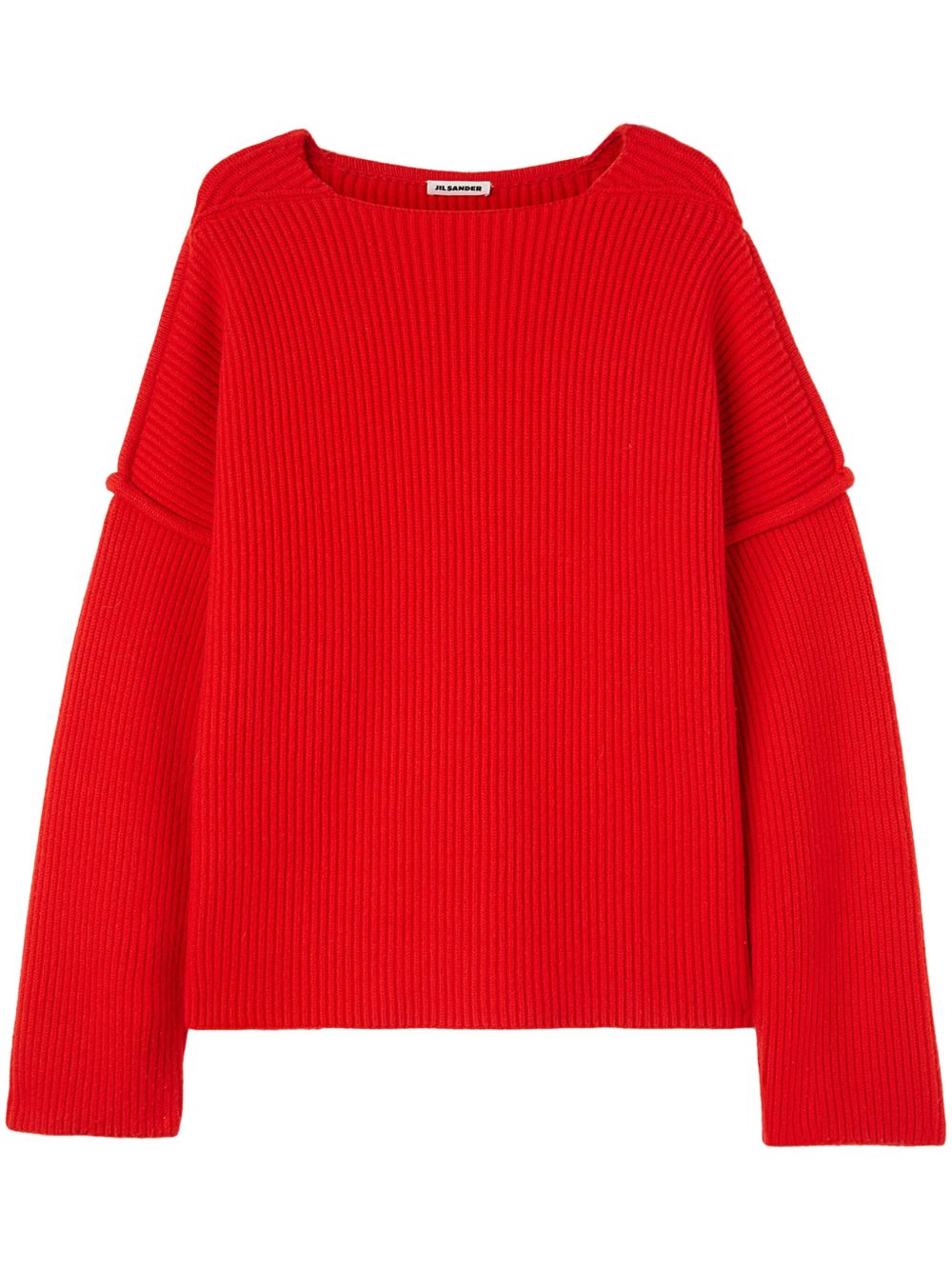 Jil Sander 圆领羊毛毛衣 - 红色
