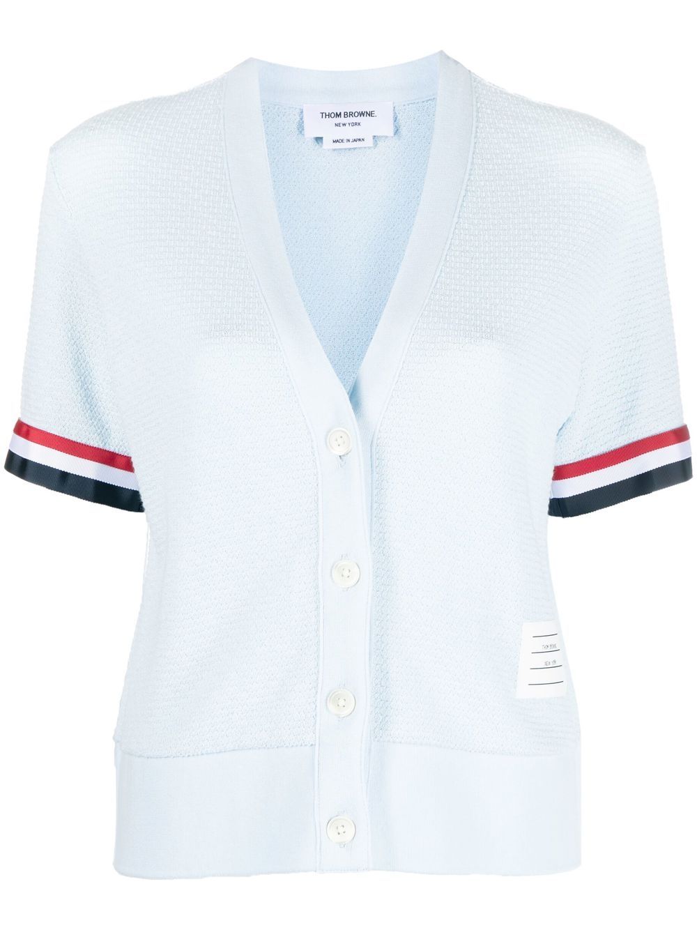 Thom Browne 红白蓝条纹短袖开衫 - 蓝色