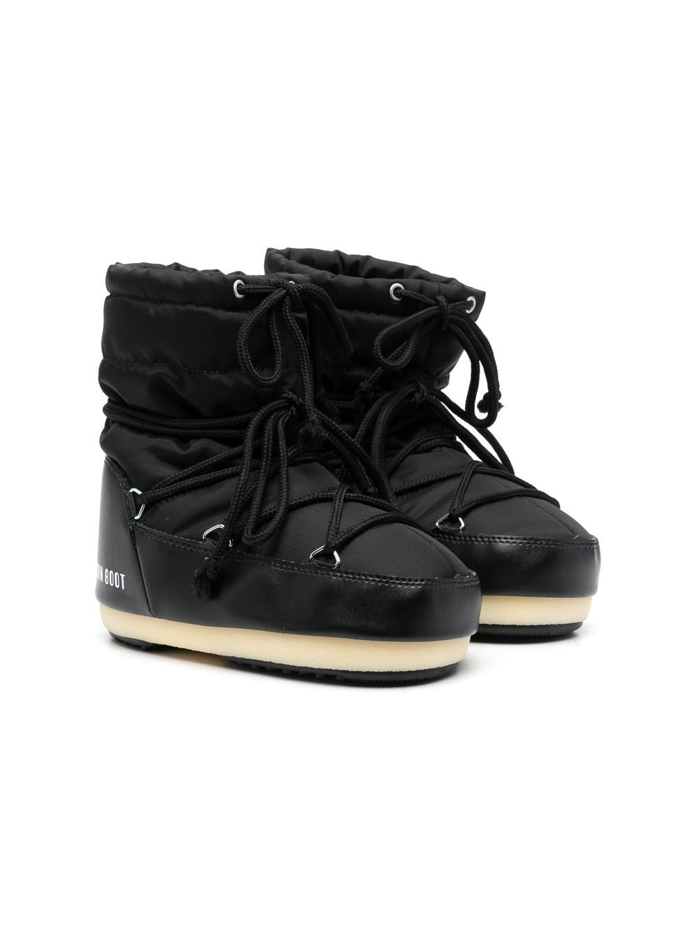 Moon Boot Kids 填充系带及踝靴 - 黑色