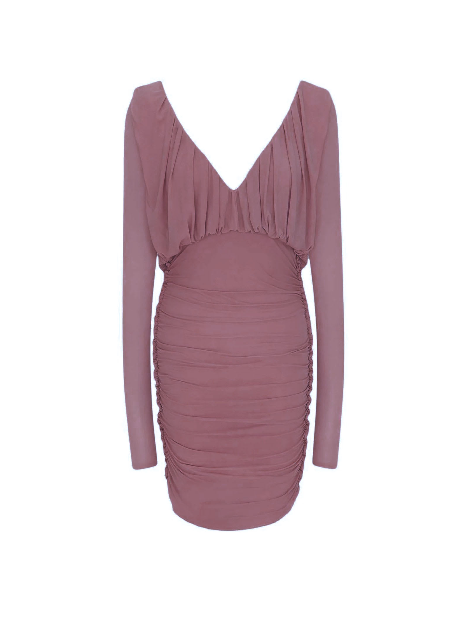 Saint Laurent Short Draped Dress In Jersey