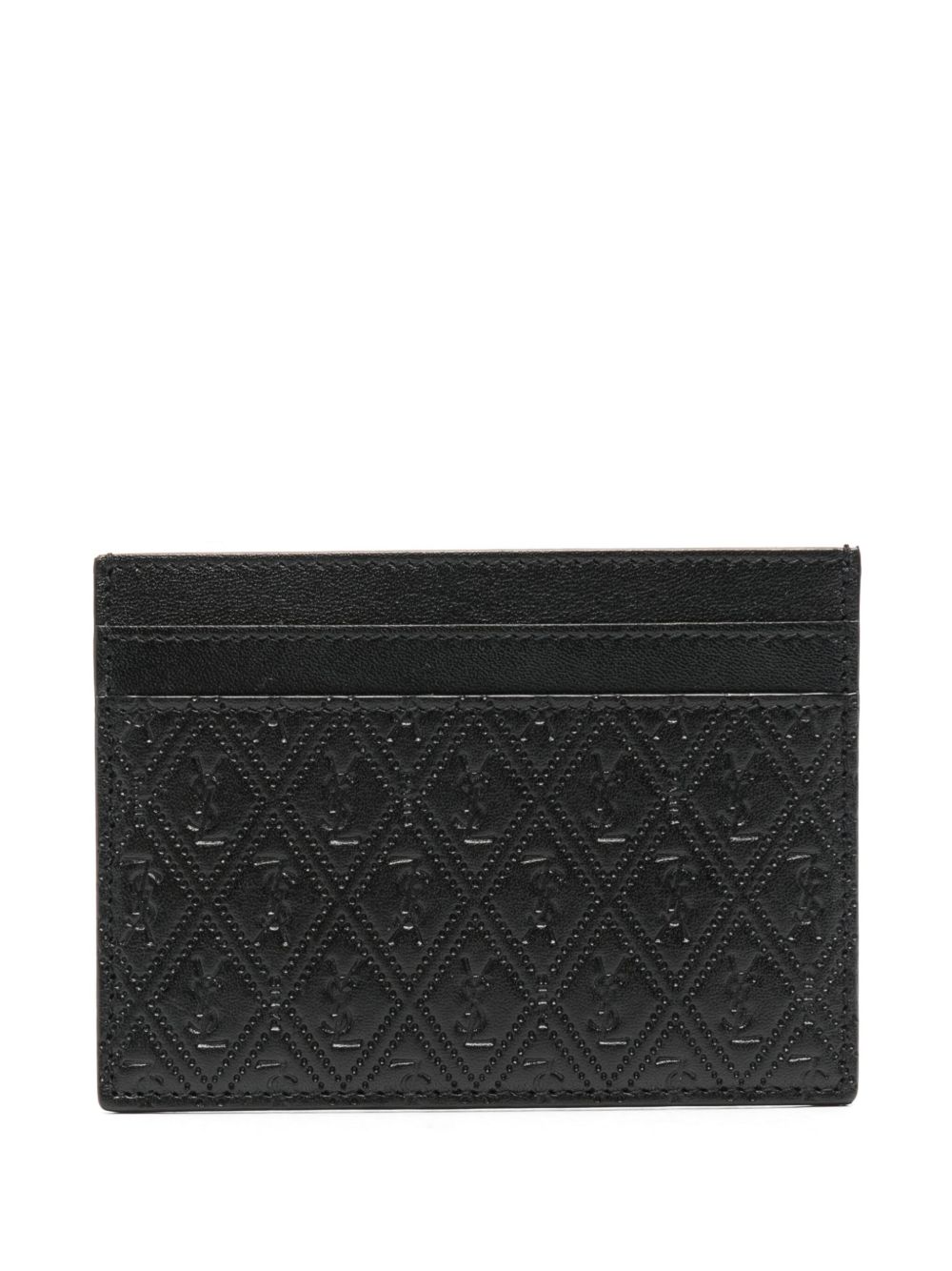 Saint Laurent 圣罗兰 穿孔皮质卡夹 - 黑色