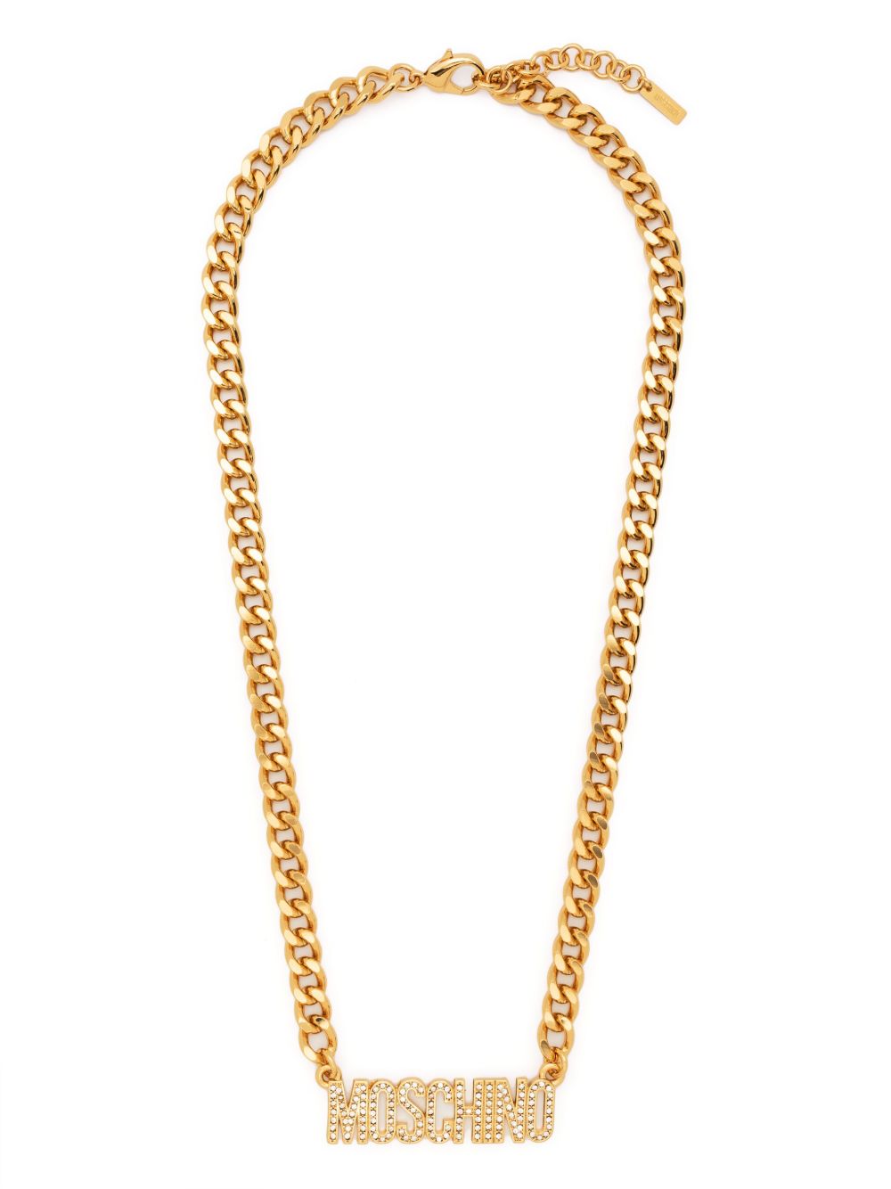 Moschino logo链式项链 - 金色