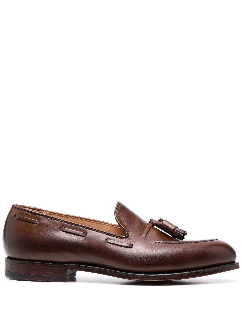 Crockett & Jones 流苏边饰乐福鞋 - 褐色
