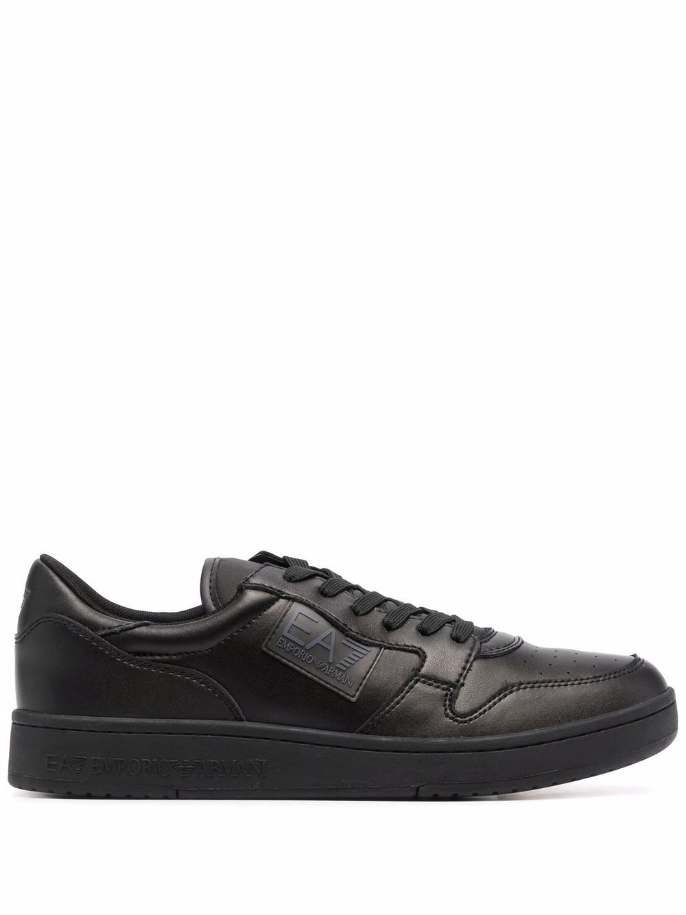 Ea7 Emporio Armani logo印花系带板鞋 - 黑色