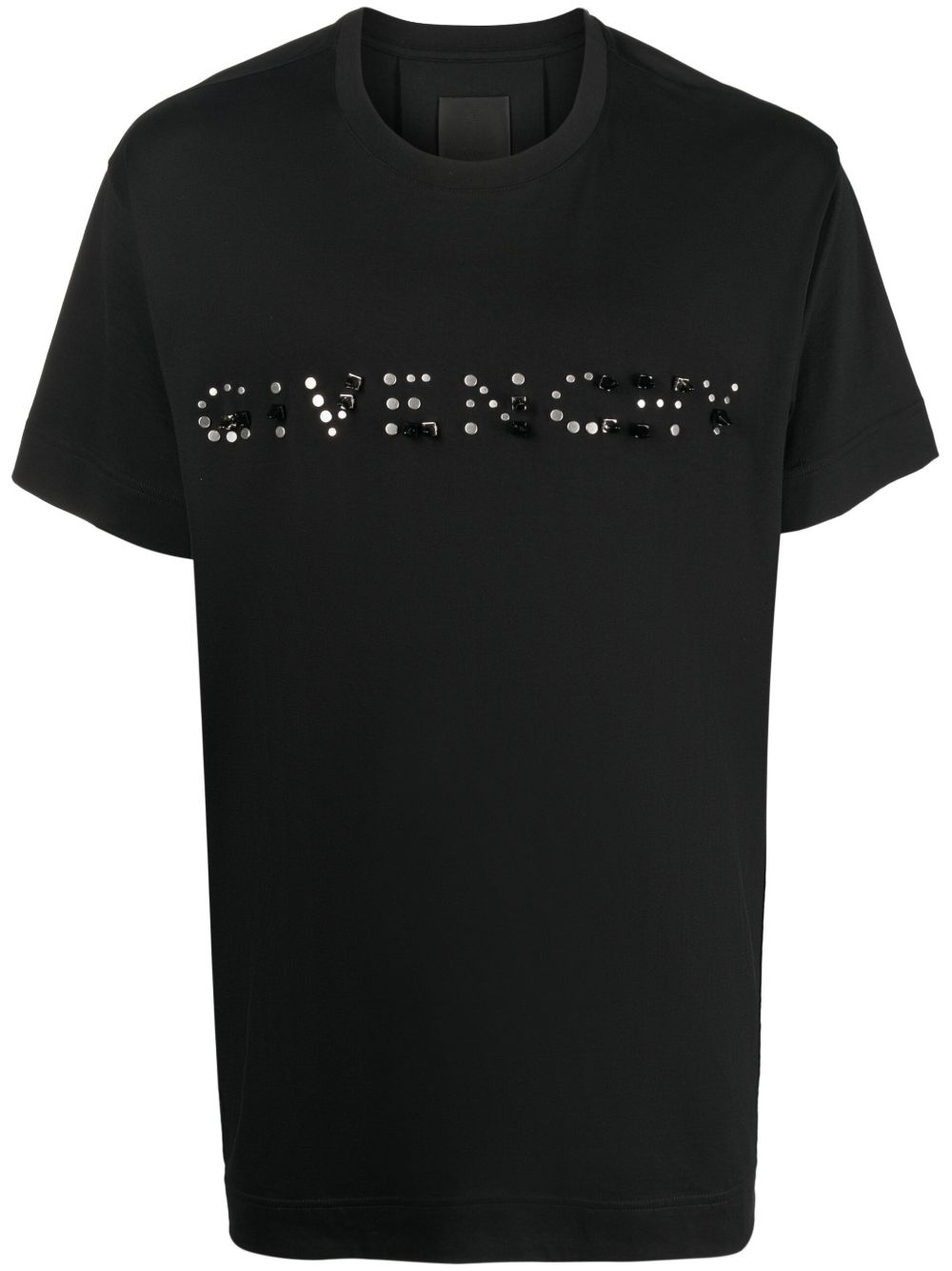 Givenchy 铆钉缀饰logo棉T恤 - 黑色