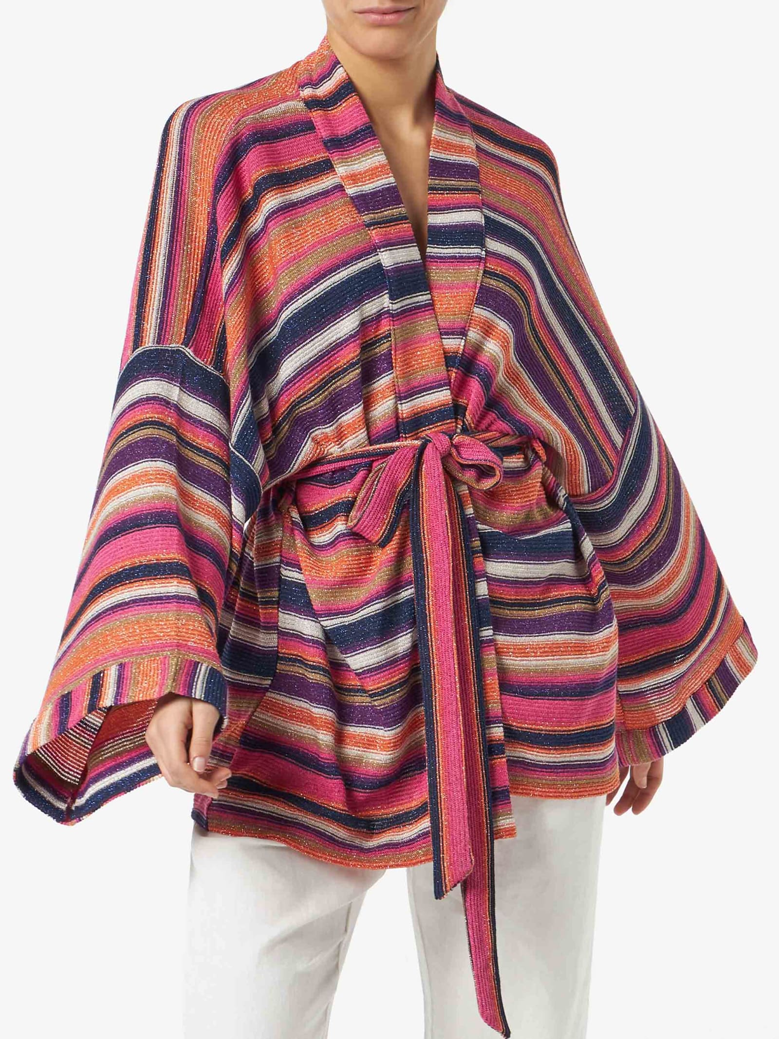 MC2 Saint Barth Multicolor Violet Knitted Kimono