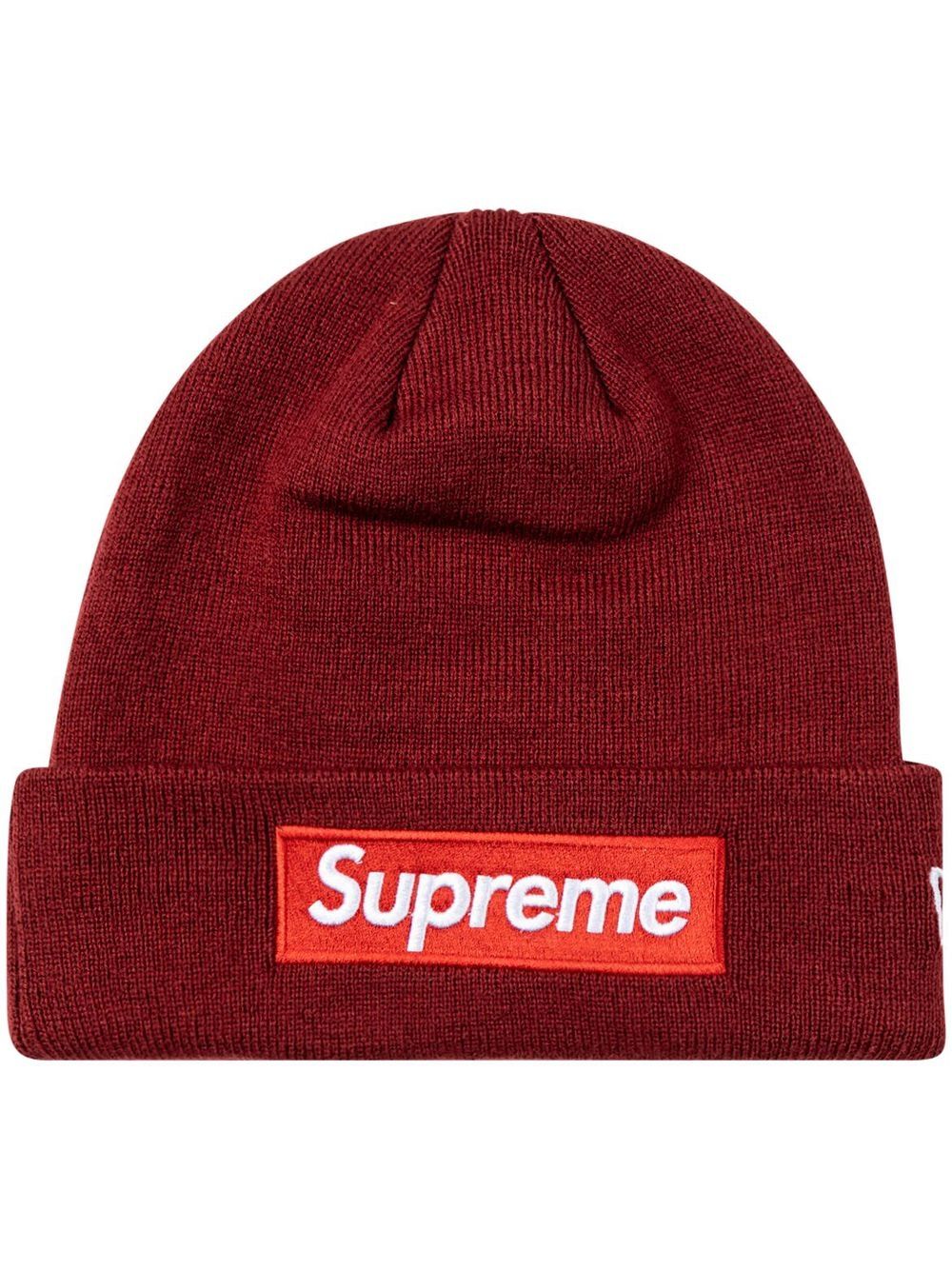 Supreme x New Era 盒形logo套头帽 - 红色