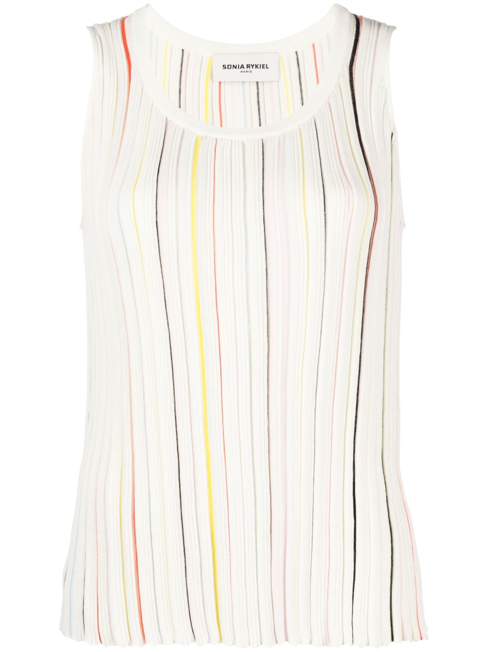 Sonia Rykiel 棉混纺条纹坦克背心 - 中性色