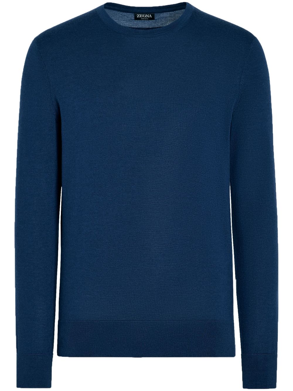 Zegna 密织圆领毛衣 - 蓝色