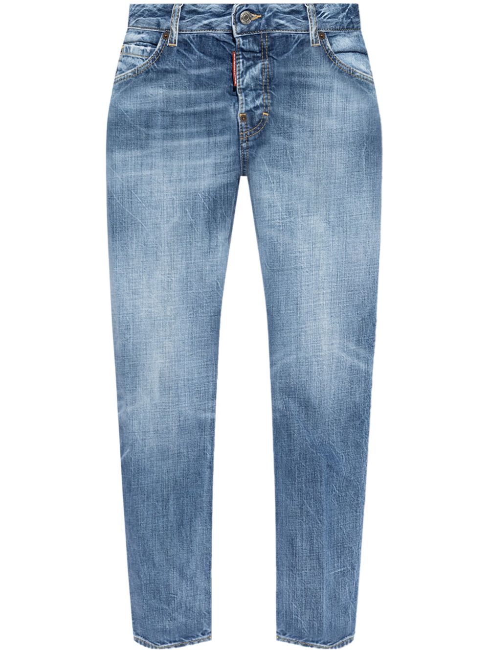 DSQUARED2 标贴棉牛仔裤 - 蓝色