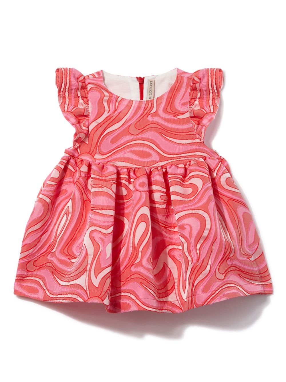 PUCCI Junior Marmo 提花无袖连衣裙 - 红色