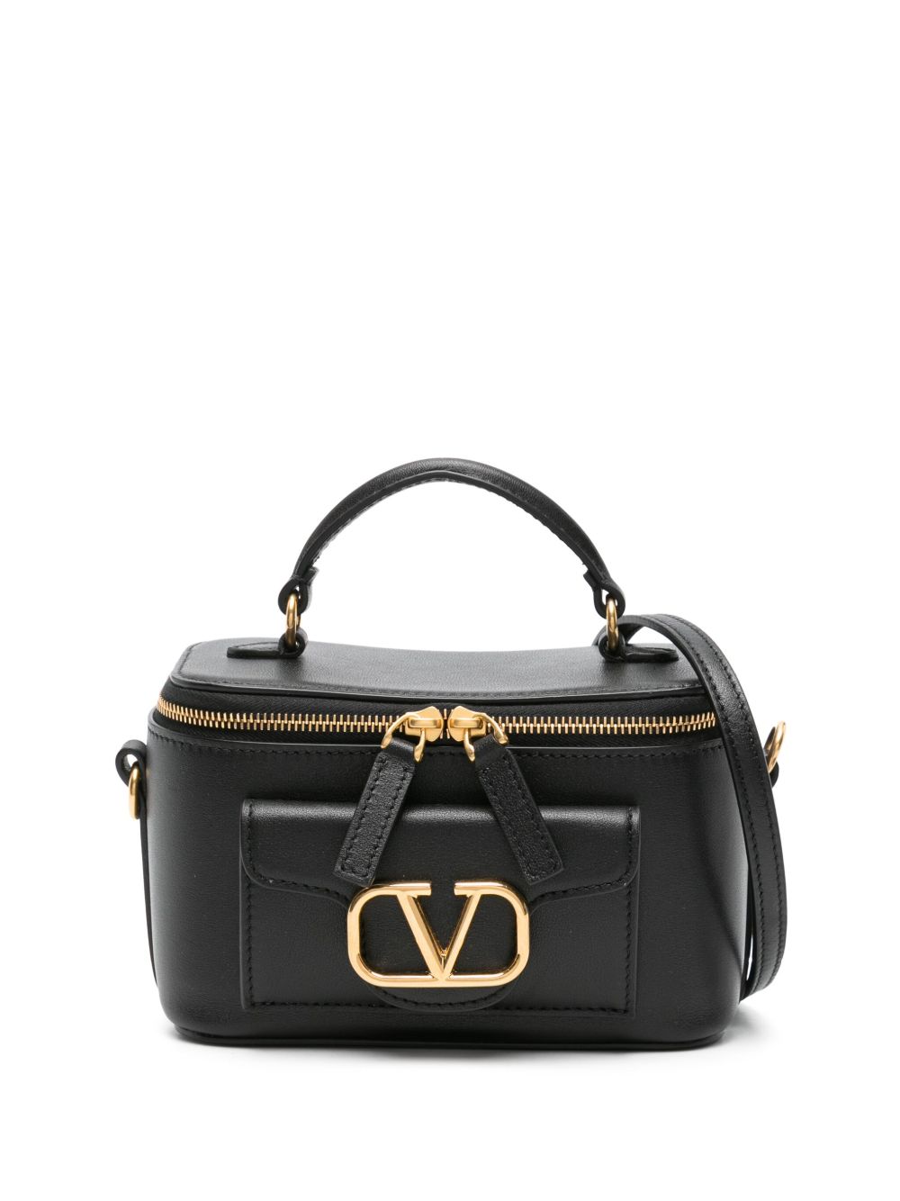 Valentino Garavani VLogo Signature 皮质迷你包 - 黑色