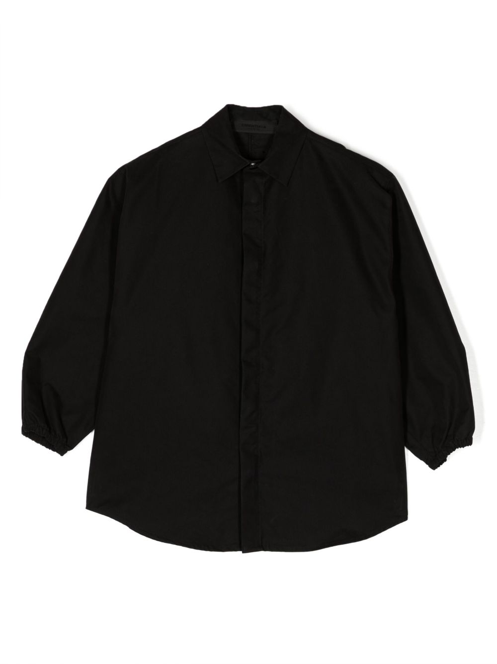 FEAR OF GOD ESSENTIALS KIDS 隐藏式开合棉衬衫 - 黑色