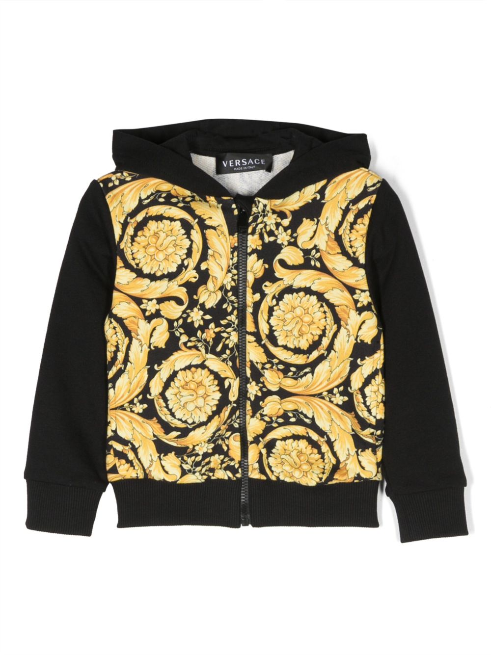 Versace Kids Barocco 连帽卫衣 - 黑色