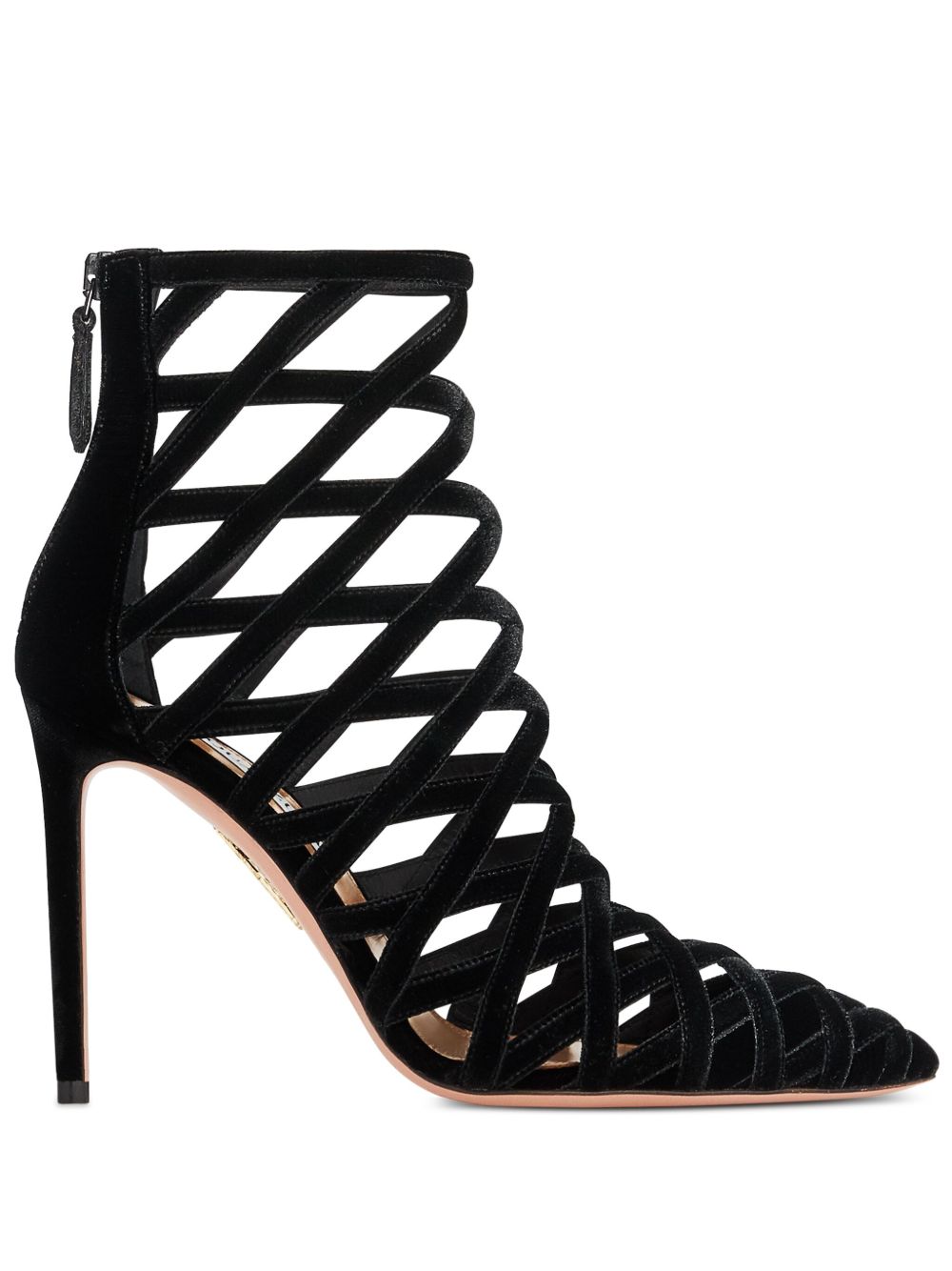 Aquazzura Romance 高跟及踝靴（10.5厘米） - 黑色