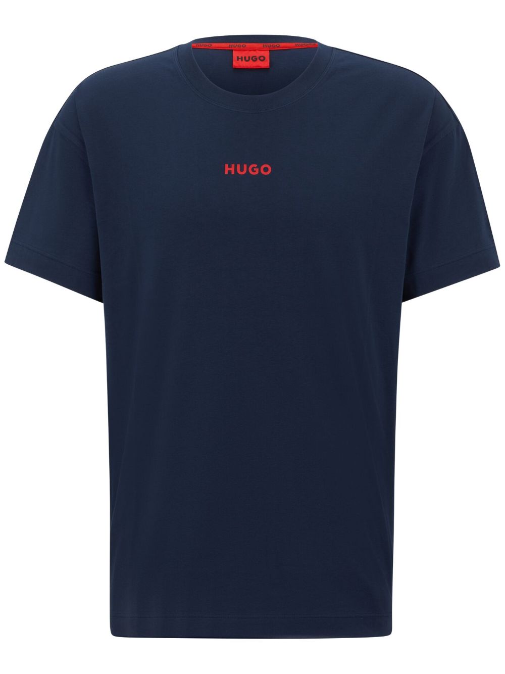 HUGO logo印花弹性棉T恤 - 蓝色