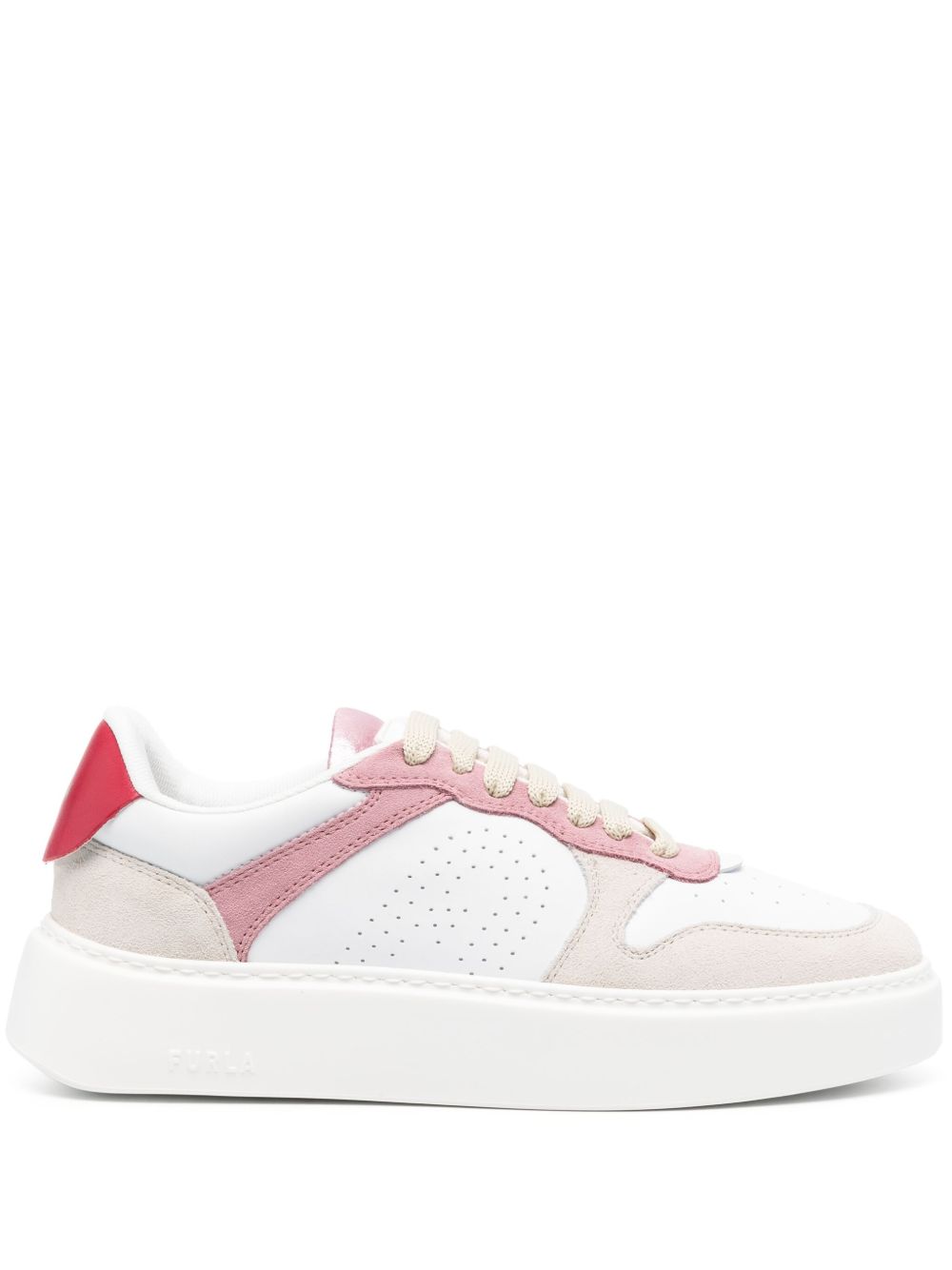 Furla Sport 拼色皮质运动鞋 - 白色