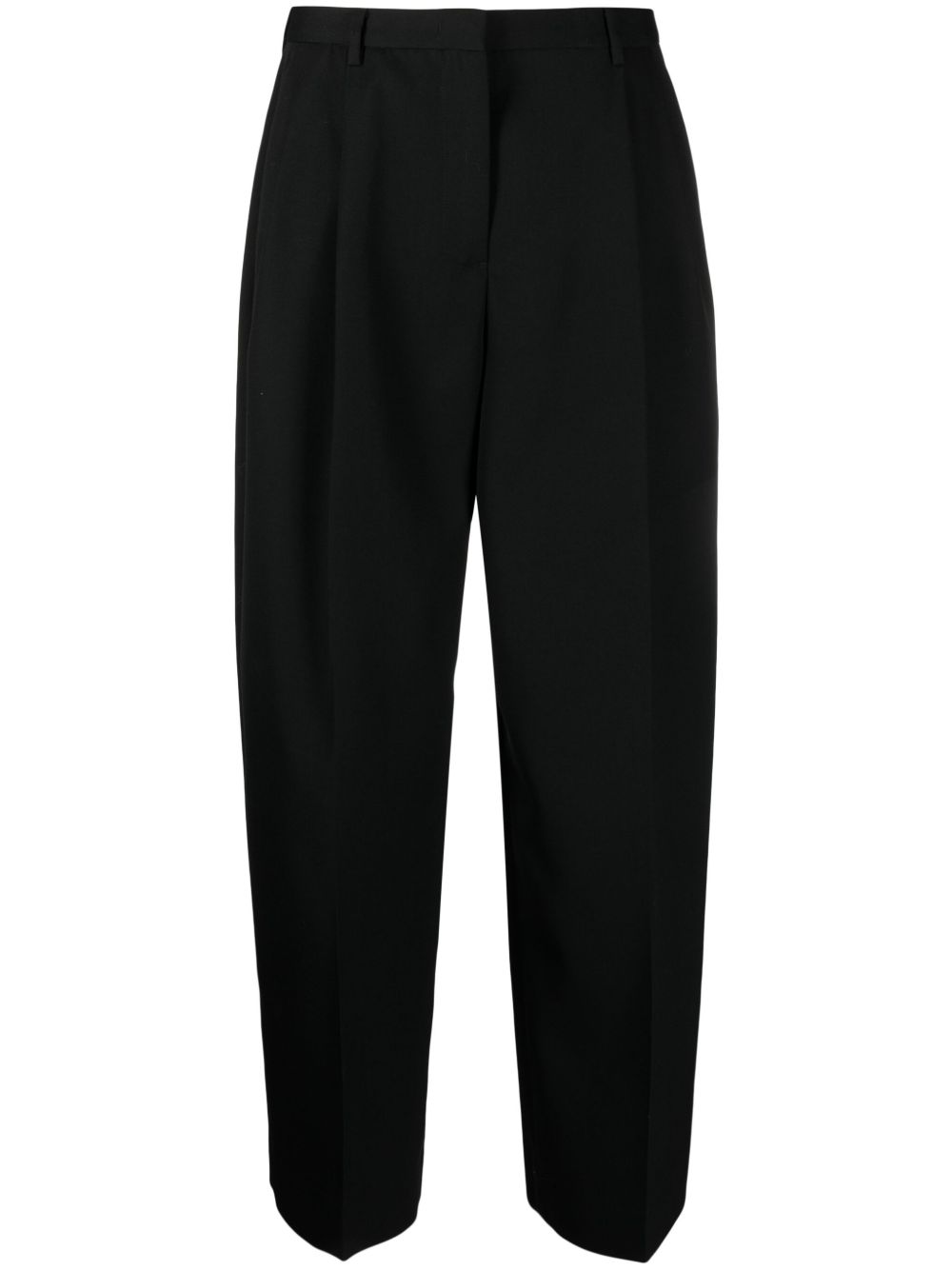 Jil Sander 褶饰棉羊毛西裤 - 黑色