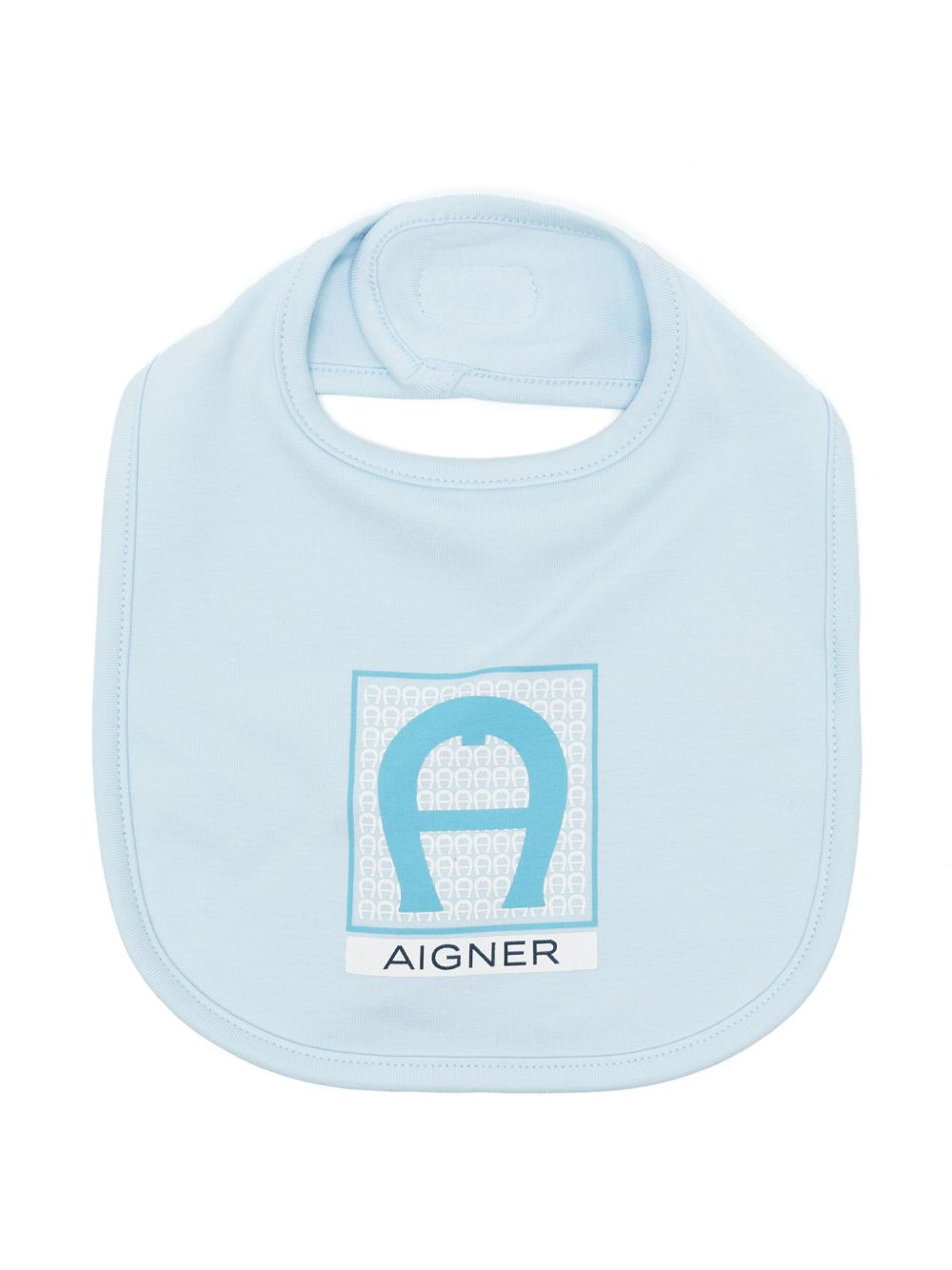 Aigner Kids logo印花棉混纺围兜 - 蓝色