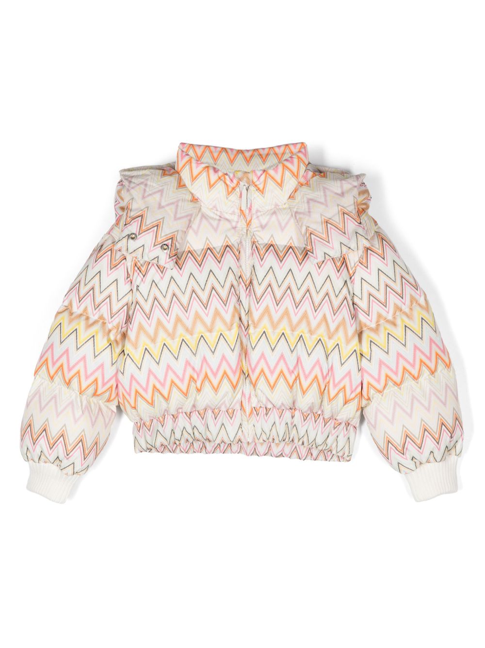Missoni Kids Z字形图案印花夹克 - 白色