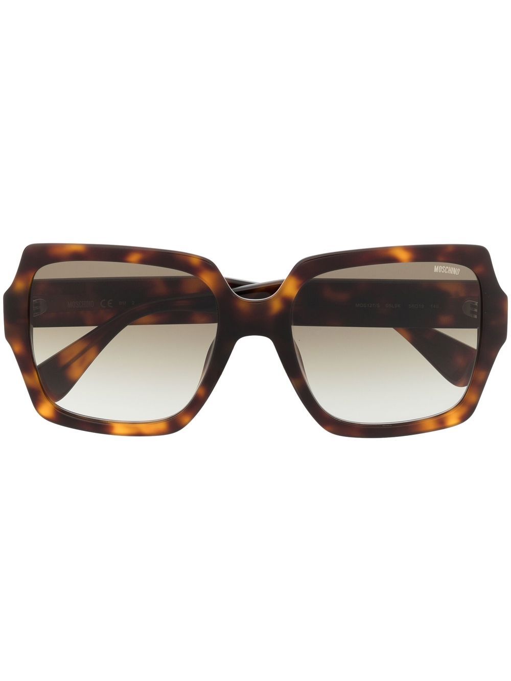 Moschino Eyewear 莫斯奇诺 玳瑁纹方框太阳眼镜 - 褐色