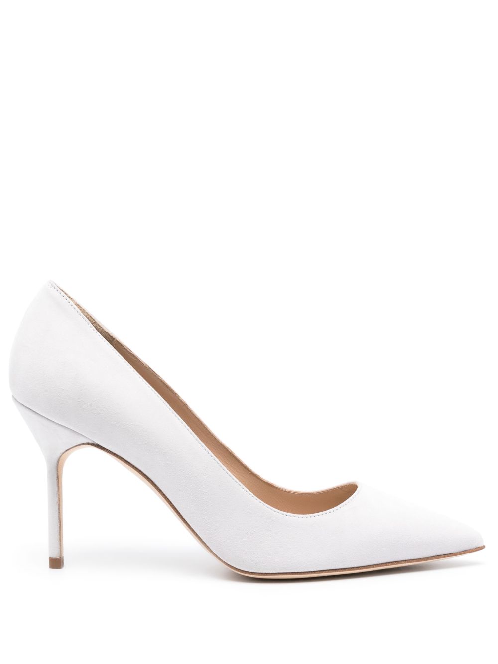 Manolo Blahnik BB 皮质高跟鞋 - 灰色