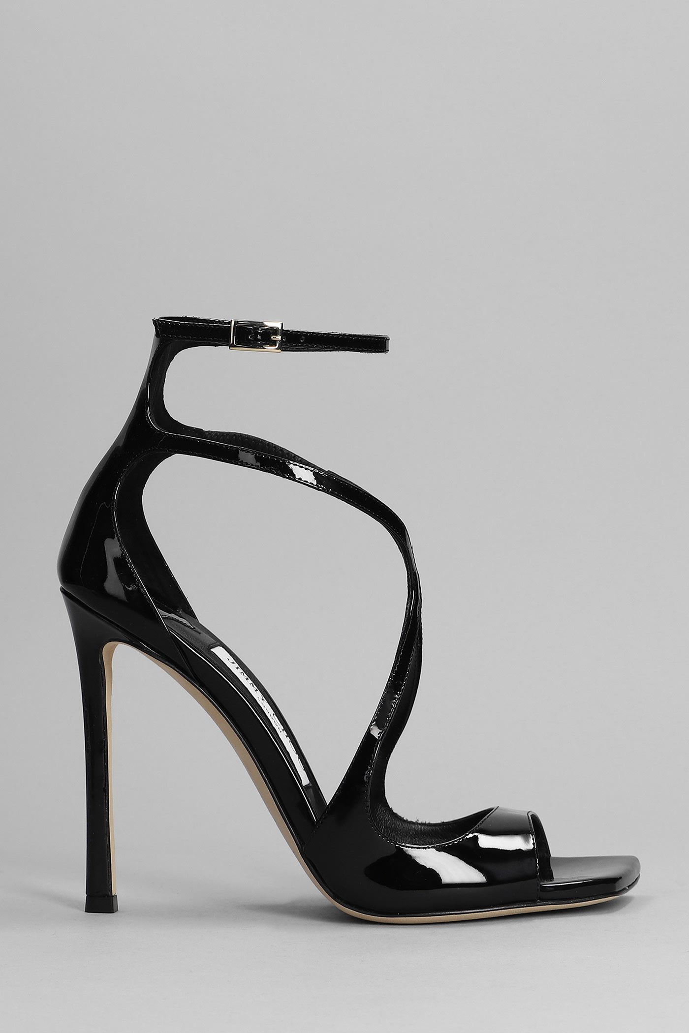 Jimmy Choo Azia 110 黑色漆皮凉鞋
