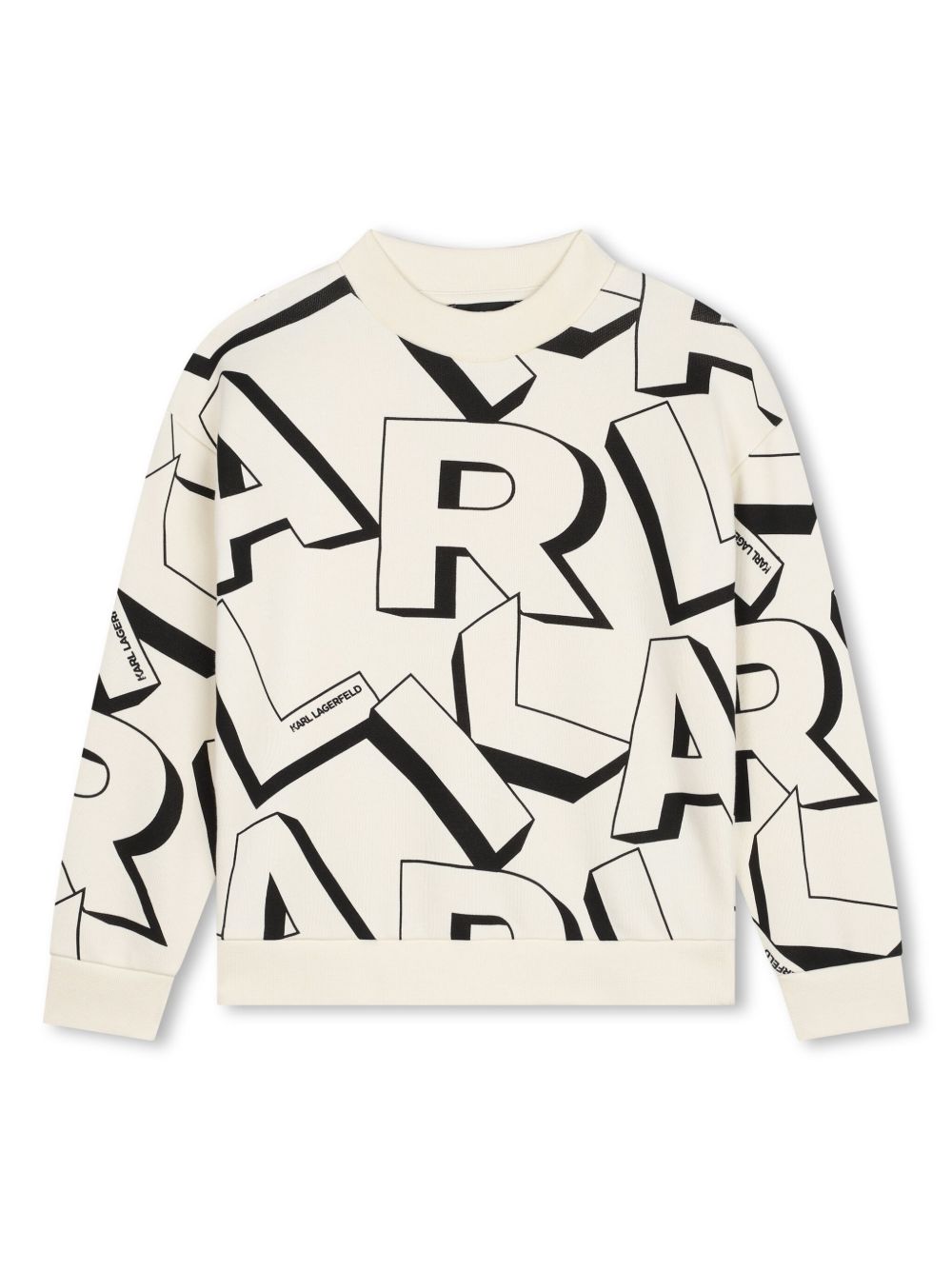 Karl Lagerfeld Kids logo印花抓绒卫衣 - 白色