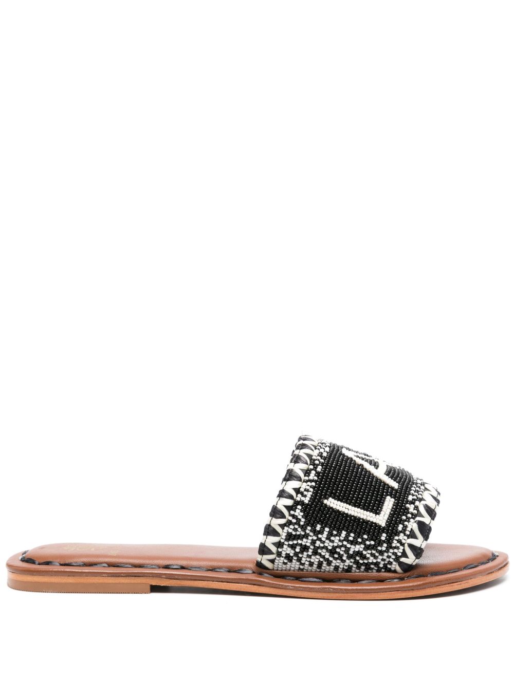 DE SIENA SHOES 珠饰皮质凉鞋 - 黑色