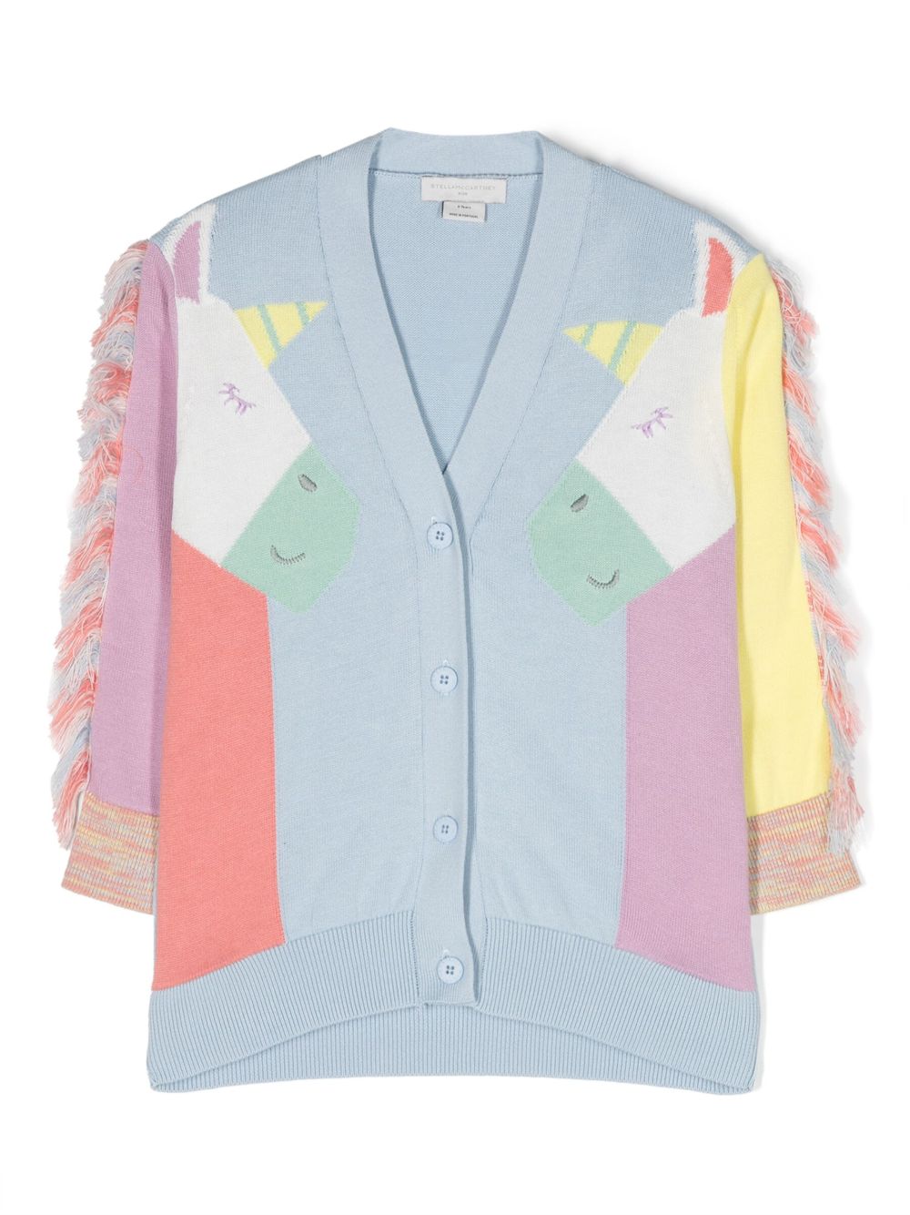 Stella McCartney Kids Unicorn 棉针织开衫 - 蓝色