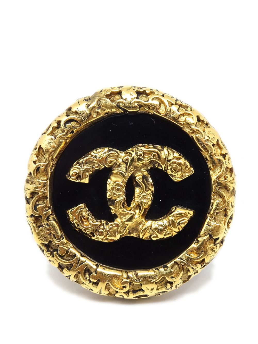 CHANEL Pre-Owned CC 徽章造型胸针（1993年典藏款） - 金色