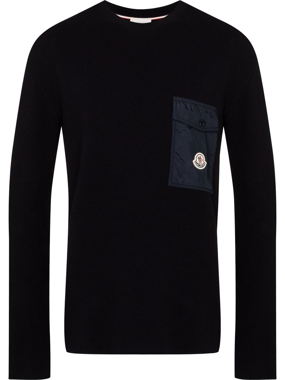 Moncler 盟可睐 标贴罗纹毛衣 - 蓝色