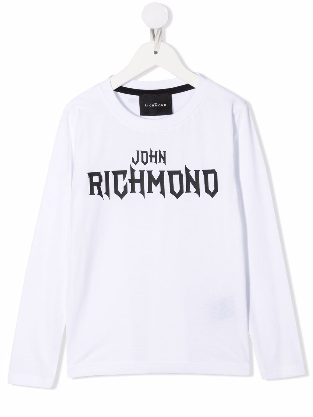 John Richmond Junior logo印花长袖T恤 - 白色