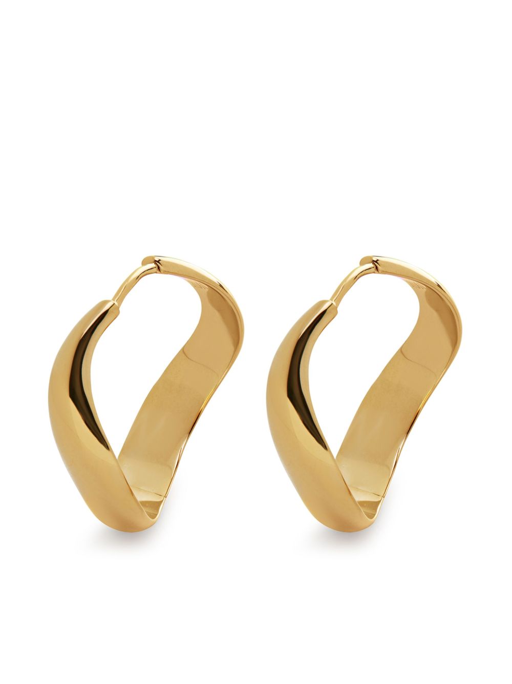 Monica Vinader Swirl 中号圈形耳环 - 金色