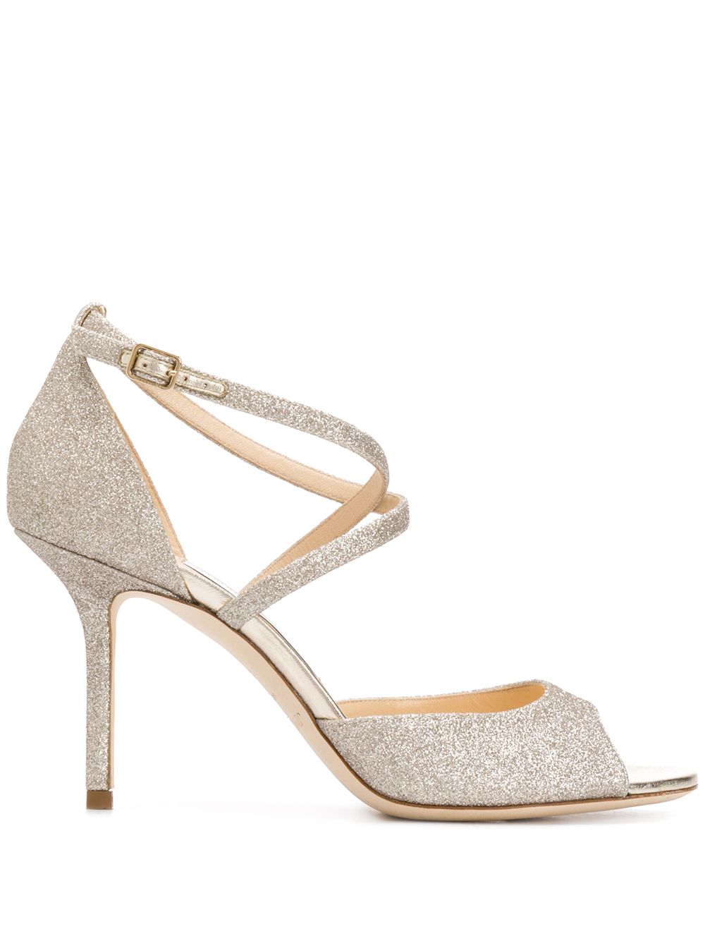 Jimmy Choo Emsy 金葱高跟凉鞋 - 银色