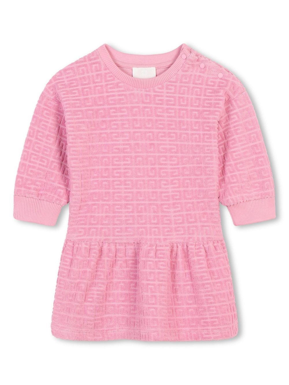 Givenchy Kids 大面积logo印花连衣裙 - 粉色