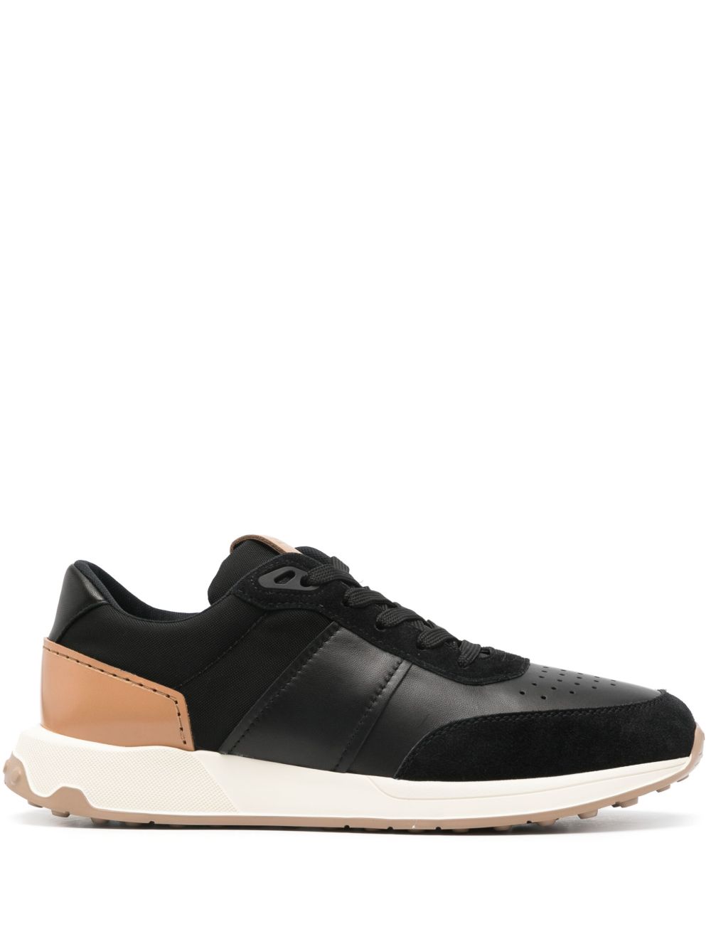 Tod's 系带皮质运动鞋 - 黑色