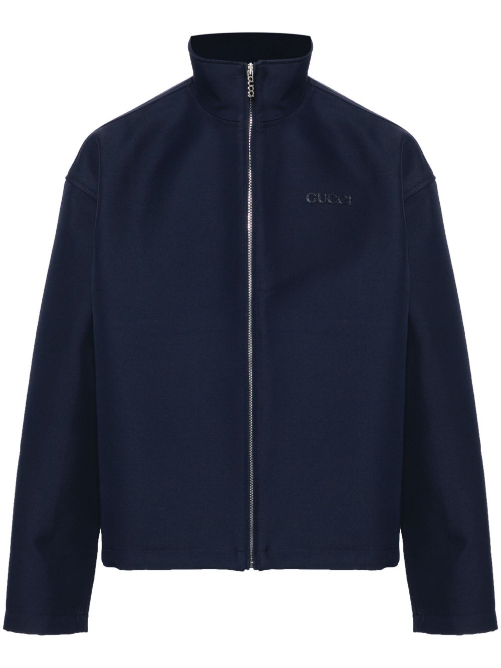 Gucci logo刺绣夹克 - 蓝色