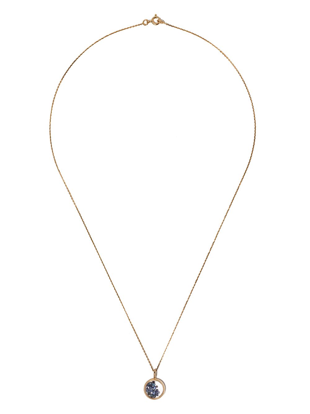 Aurelie Bidermann Chivor 18K黄金蓝宝石迷你徽章吊饰项链 - 金色