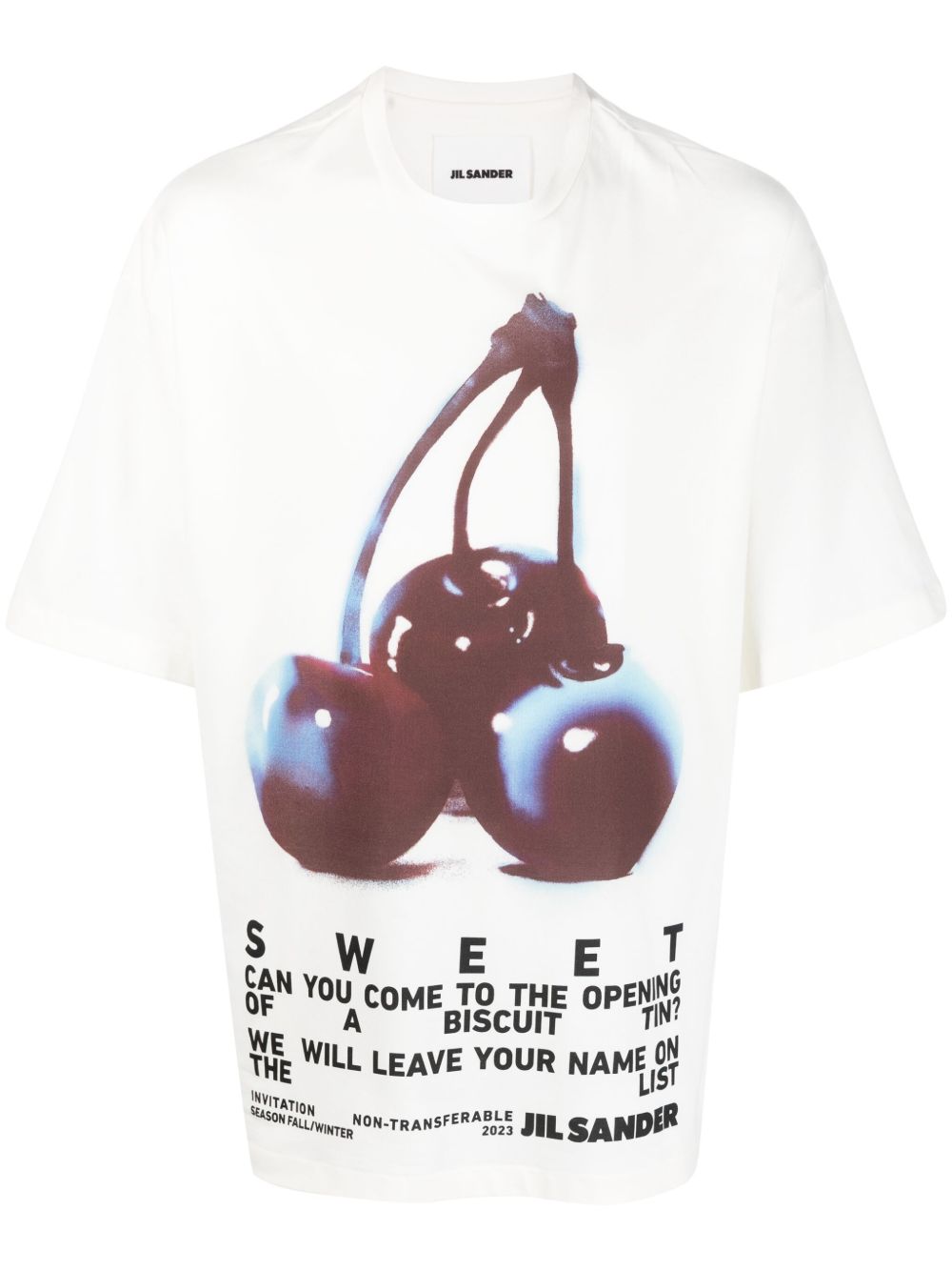 Jil Sander 图案印花棉T恤 - 白色