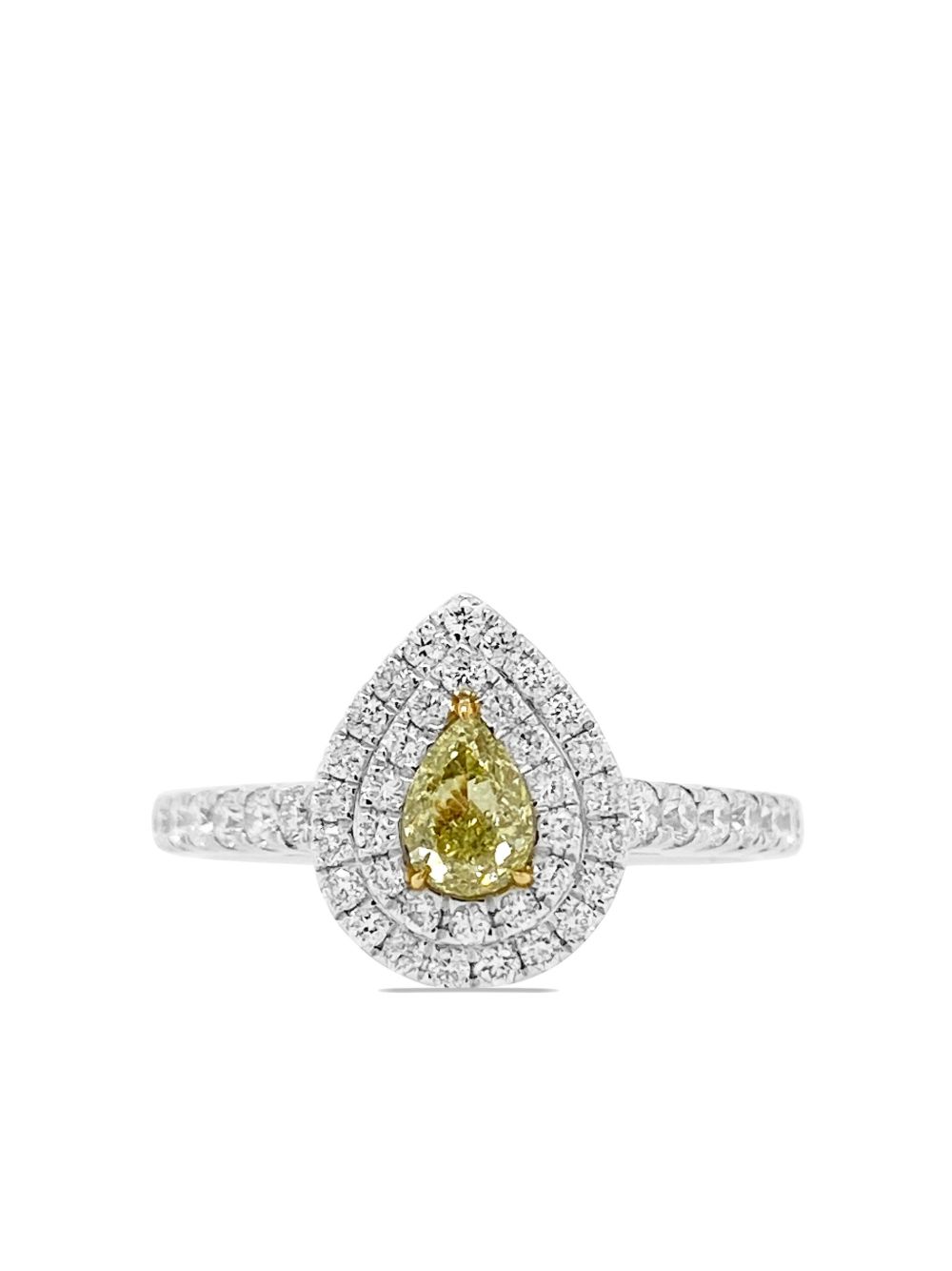 HYT Jewelry 铂金黄白钻石戒指 - 银色