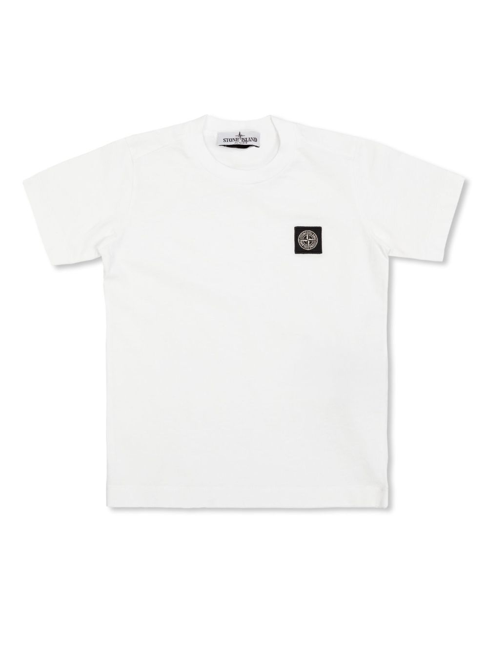 Stone Island Junior 标贴棉T恤 - 白色