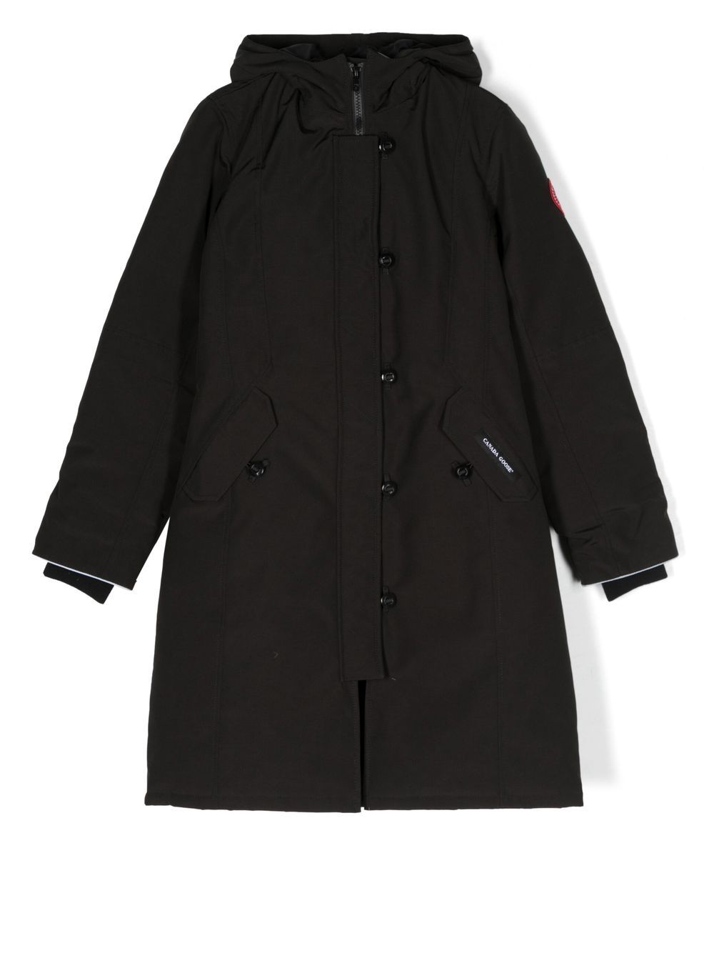 Canada Goose Kids Brittania 排扣派克大衣 - 黑色