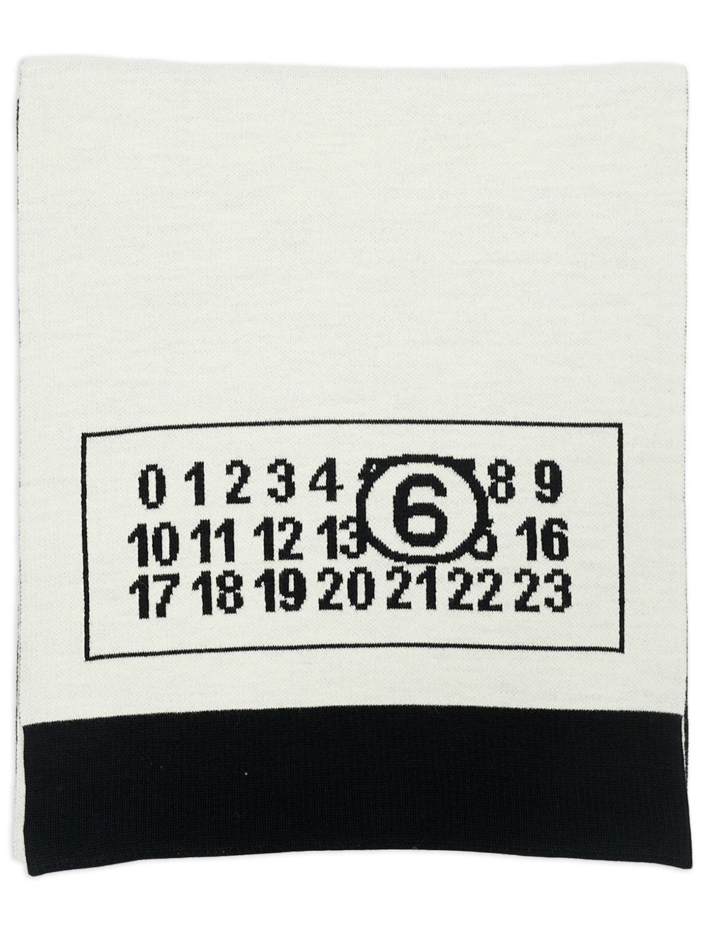 MM6 Maison Margiela logo印花羊毛混纺围巾 - 黑色